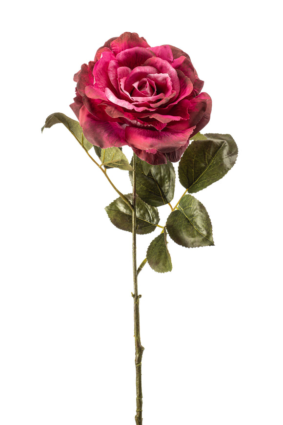 Rose pascal künstlich - 1 Stiel - Fuchsienrot