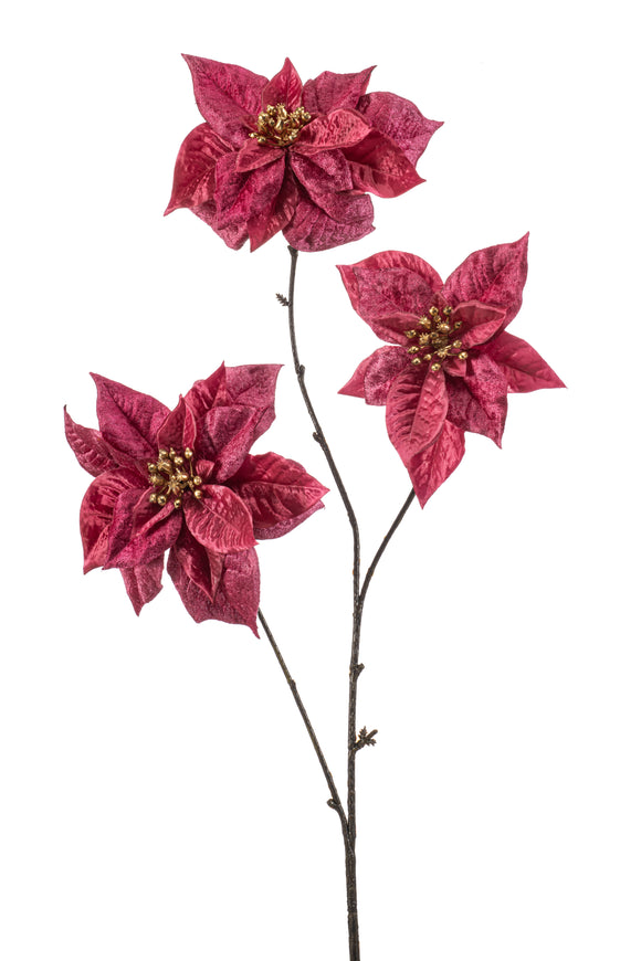 Poinsettia künstlich - 1 Stiel - Rosa