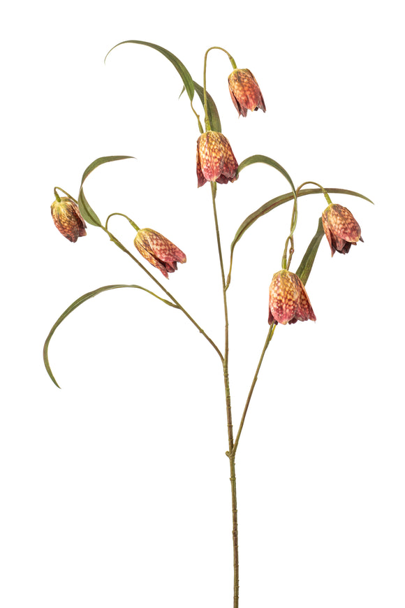 Schachbrettblume künstlich - 1 Stiel - Grün/ rosa